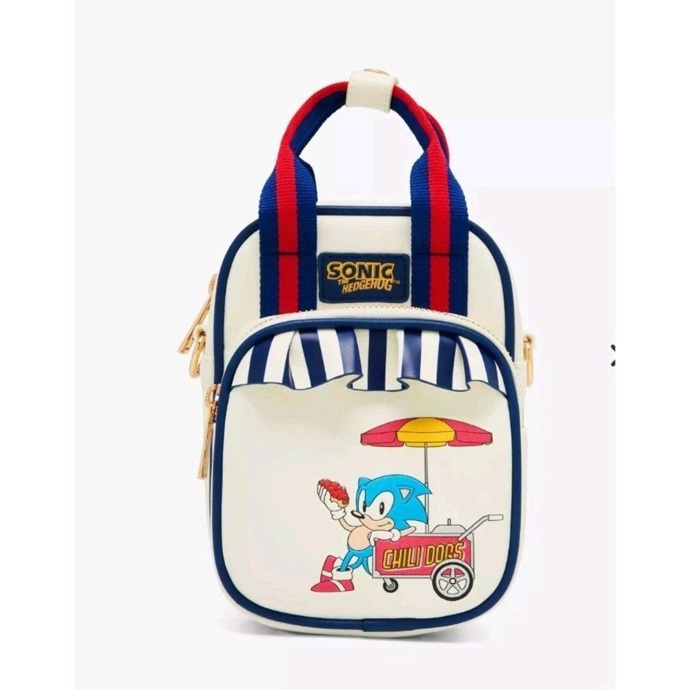 Sonic the Hedgehog Chili Dog Cart Crossbody Bag BoxLunch Exclusive 8x5x3"
